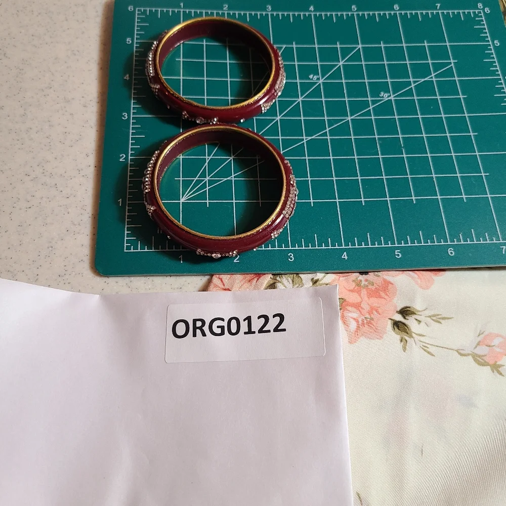Elegant Maroon Rhimestone Kids Bangles